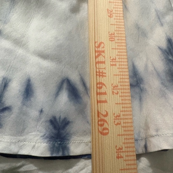 Cali Dreaming Slip Skirt Denim Shibori Tie Dye Blue Side Slit Revolve Size S - Picture 15 of 16